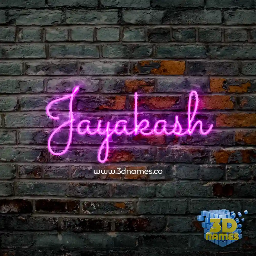 jayakash in Pink Neon style - 3D name wallpaper