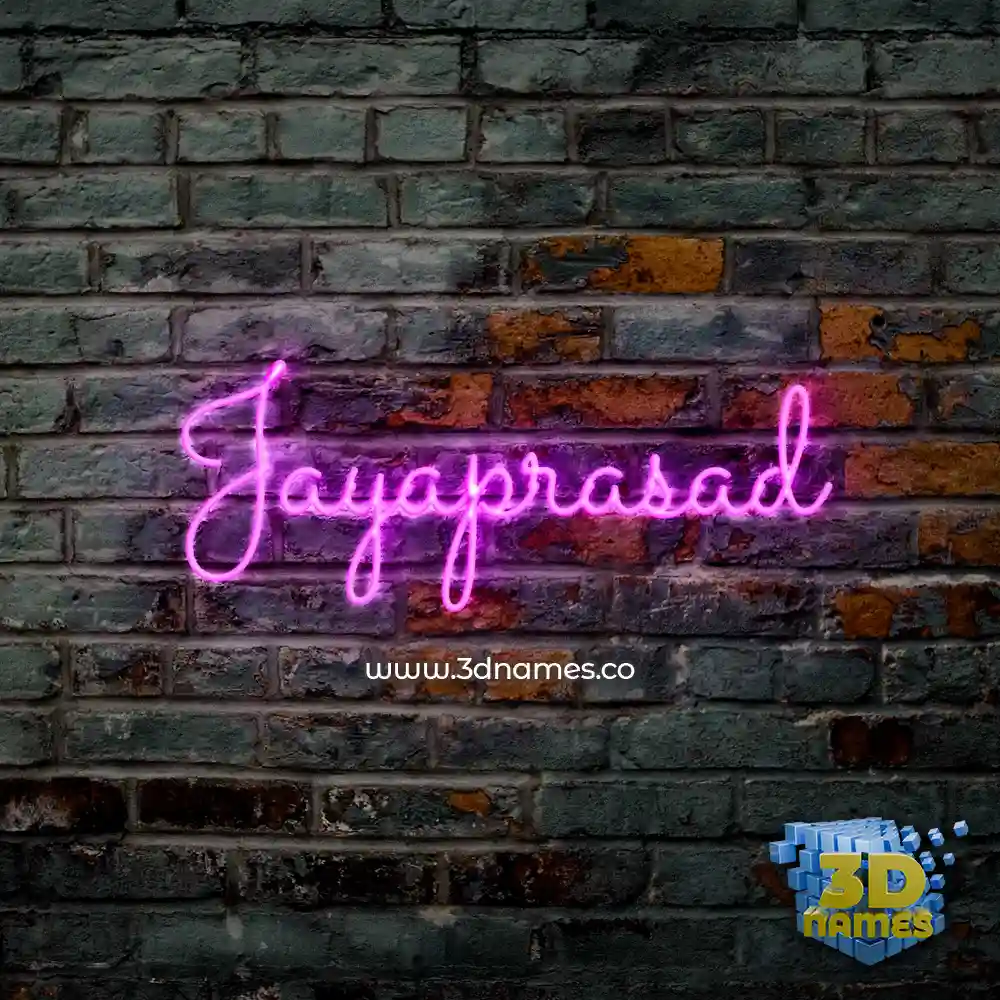 jayaprasad in Pink Neon style - 3D name wallpaper