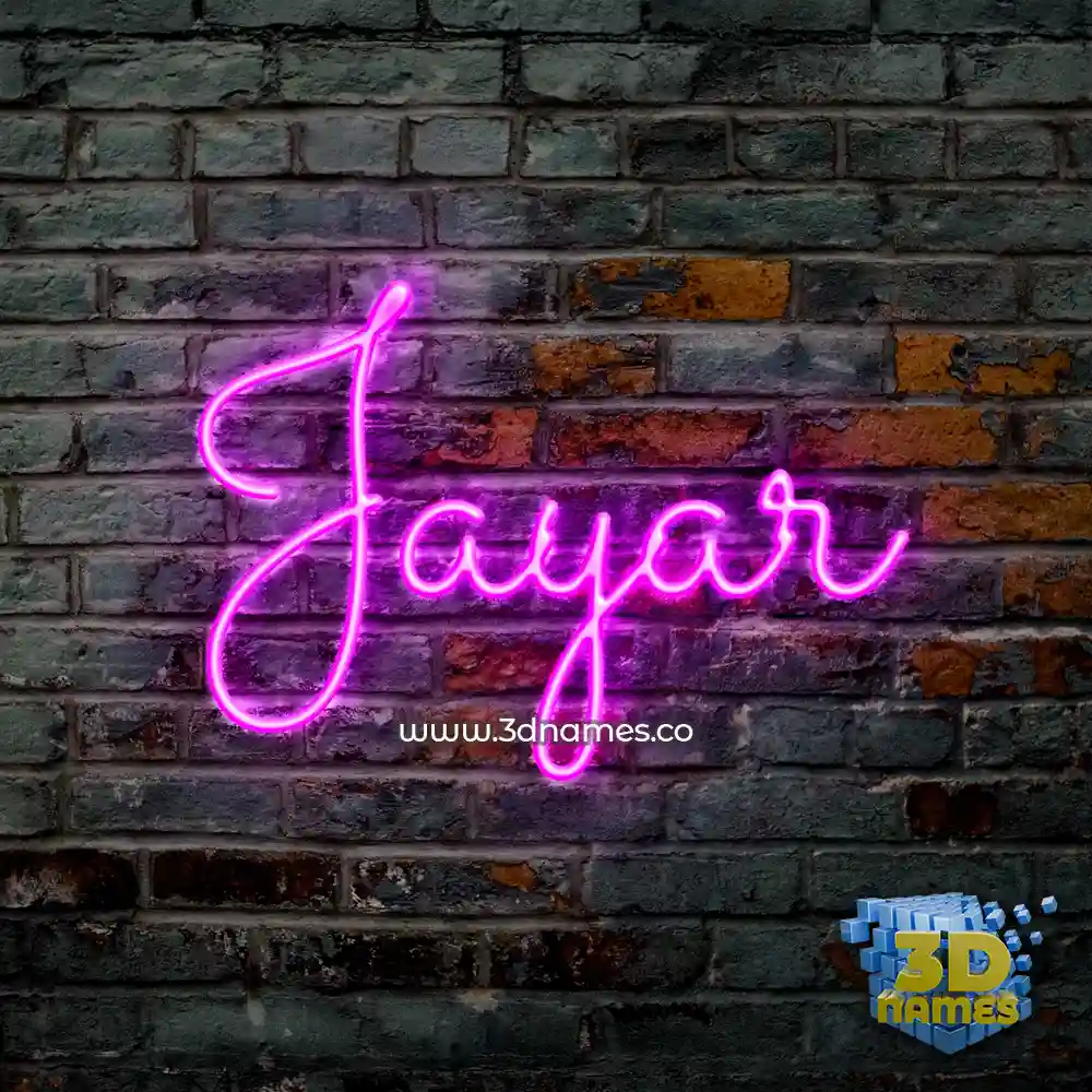 jayar in Pink Neon style - 3D name wallpaper