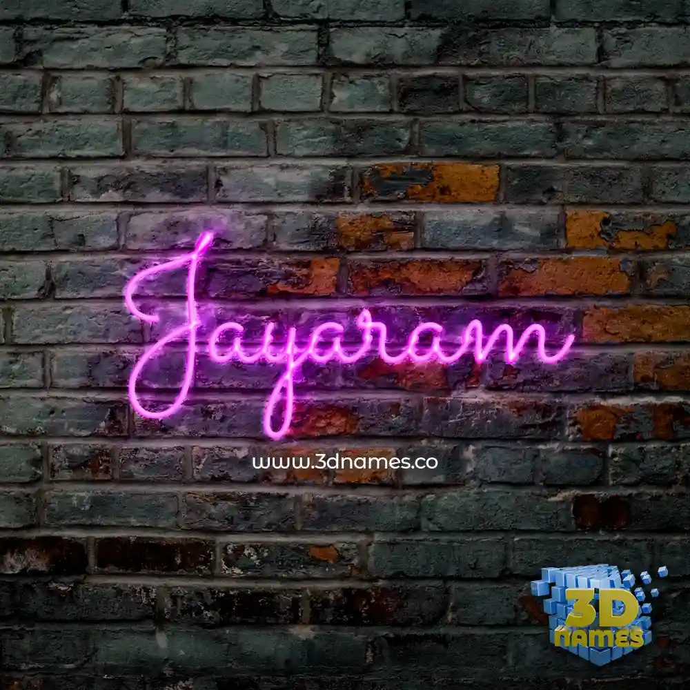 jayaram in Pink Neon style - 3D name wallpaper