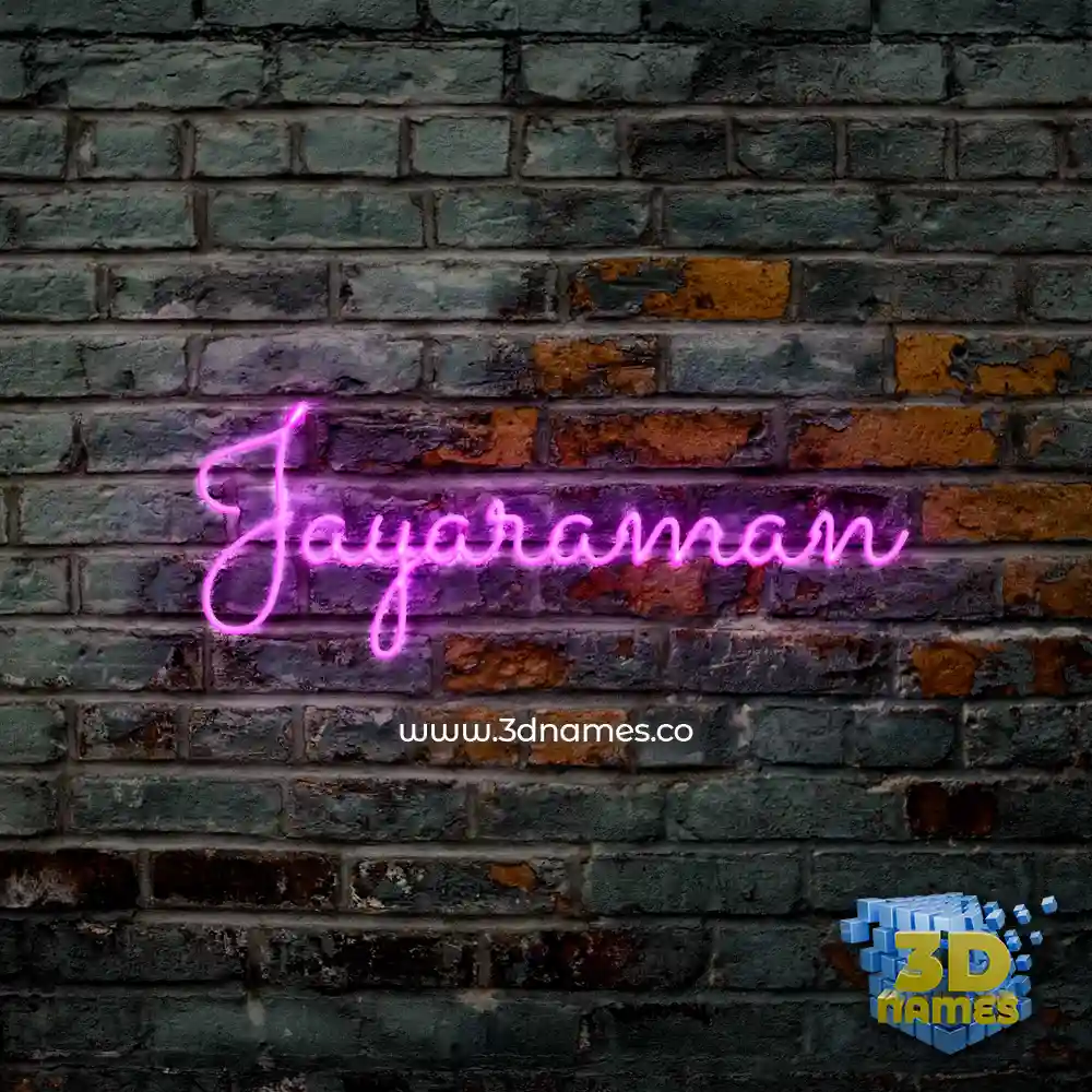 jayaraman in Pink Neon style - 3D name wallpaper