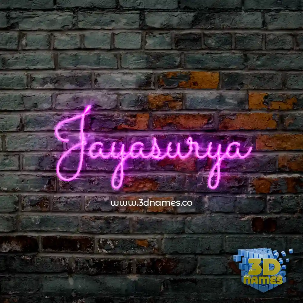 jayasurya in Pink Neon style - 3D name wallpaper