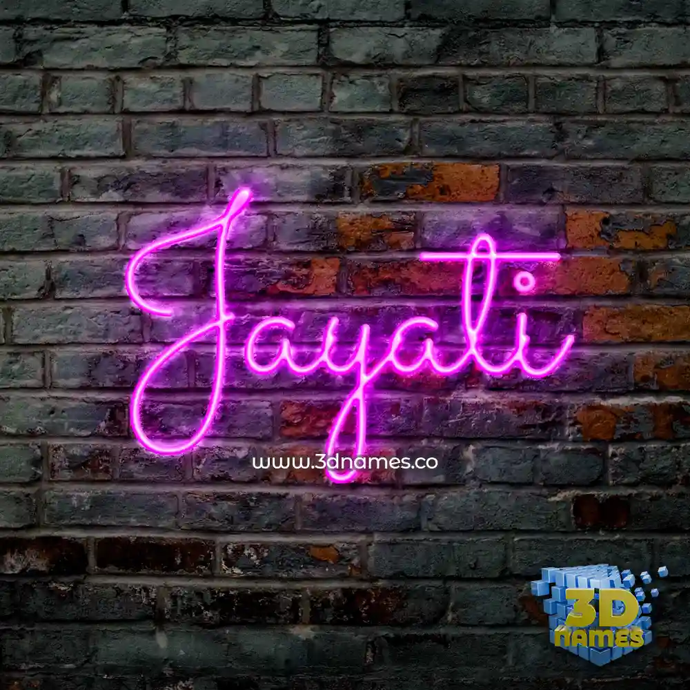 jayati in Pink Neon style - 3D name wallpaper