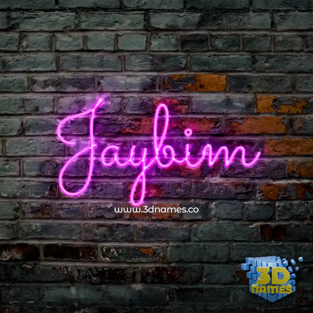 jaybim in Pink Neon style - 3D name wallpaper