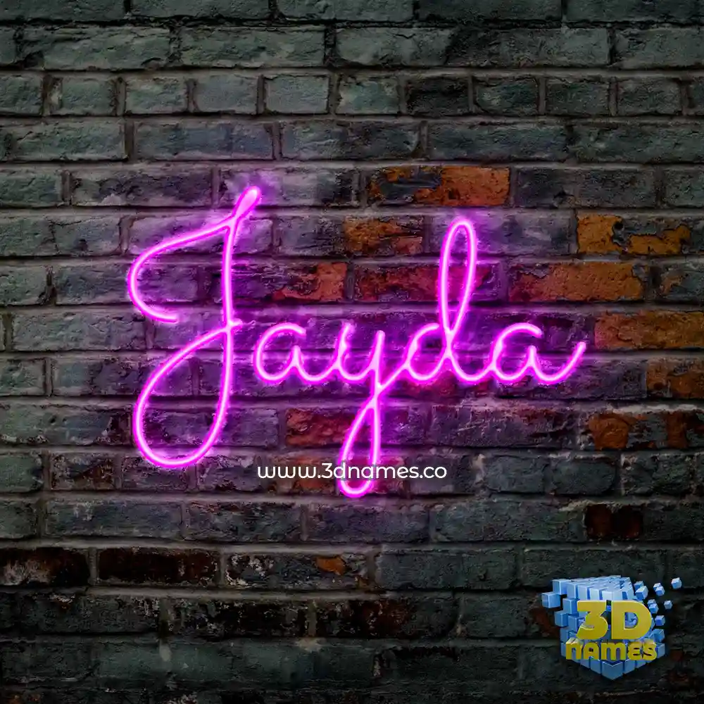 jayda in Pink Neon style - 3D name wallpaper