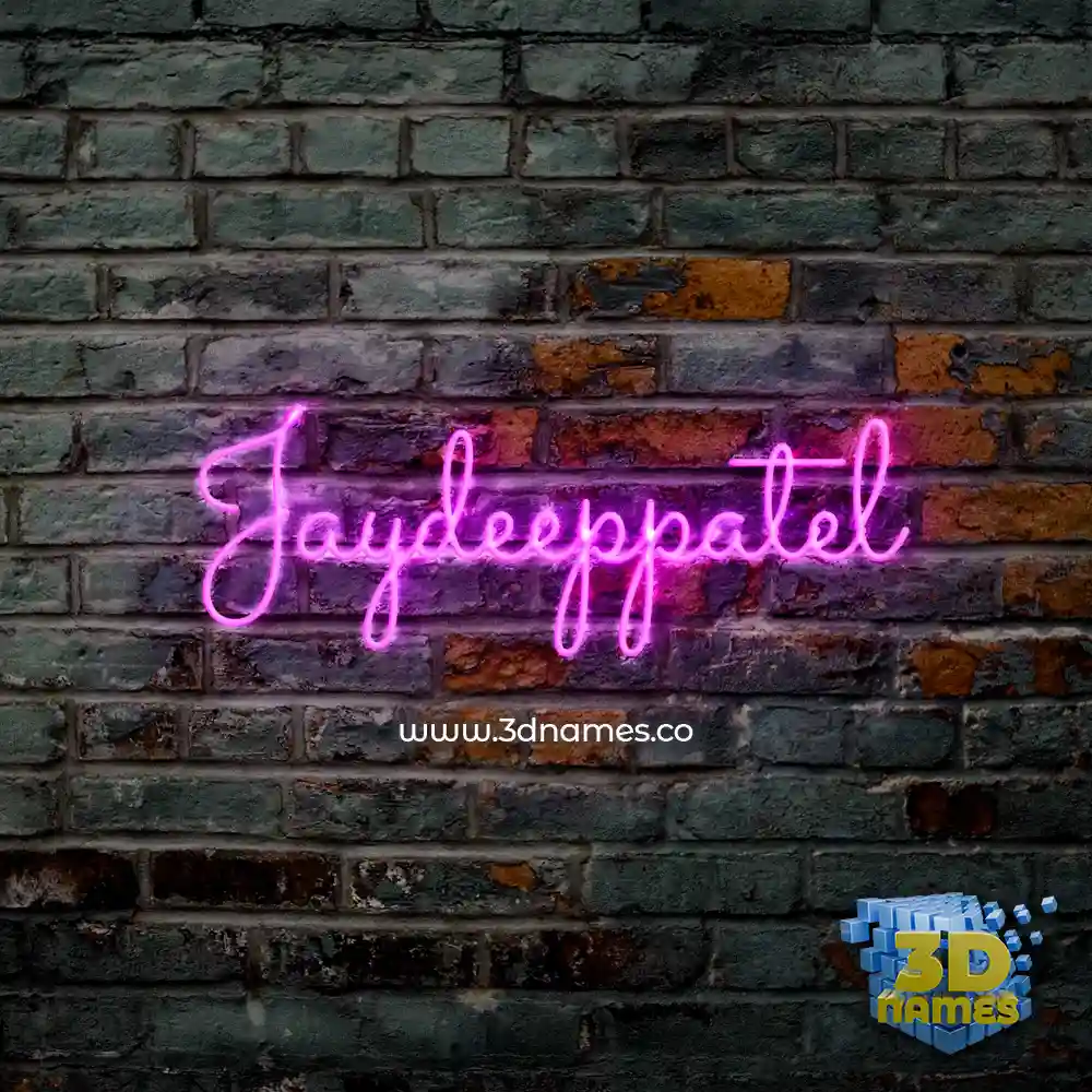 jaydeeppatel in Pink Neon style - 3D name wallpaper