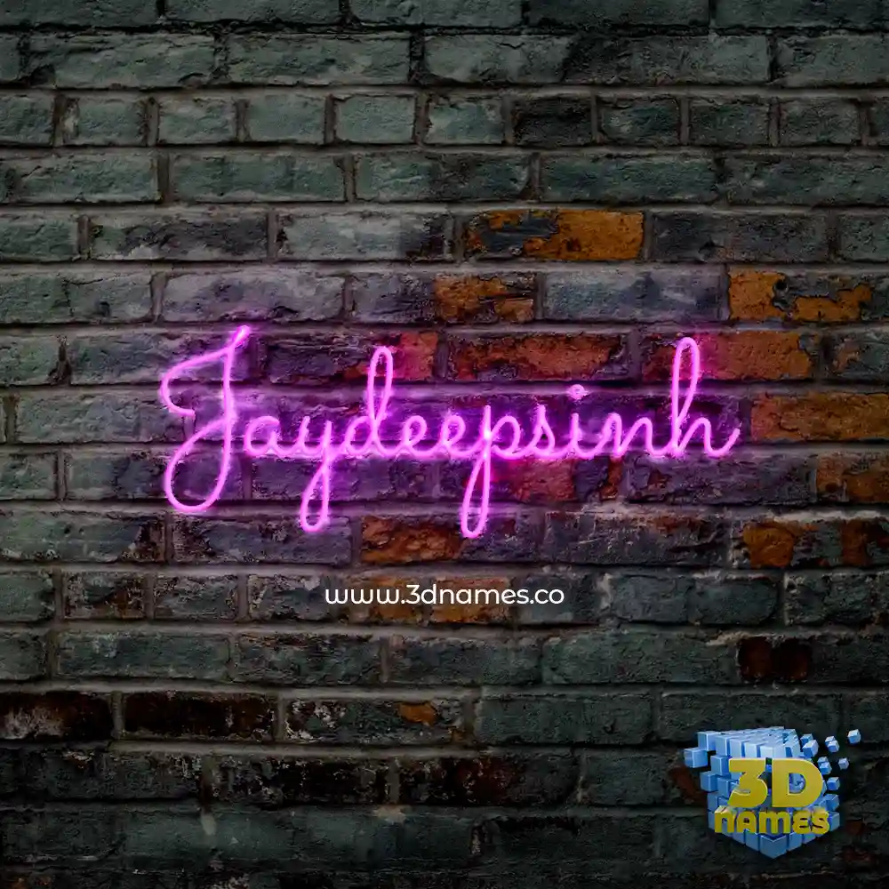 jaydeepsinh in Pink Neon style - 3D name wallpaper
