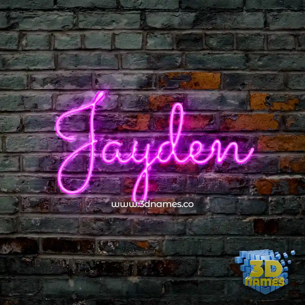 jayden in Pink Neon style - 3D name wallpaper