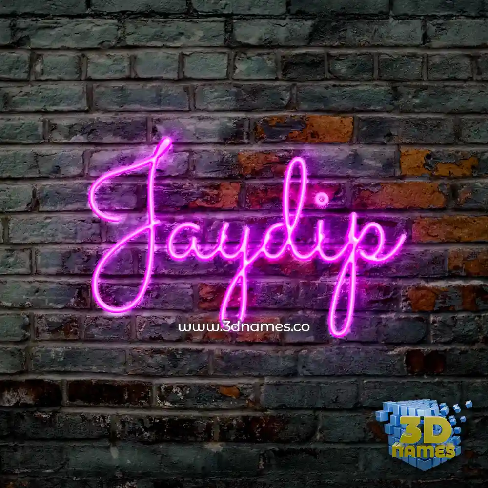 jaydip in Pink Neon style - 3D name wallpaper