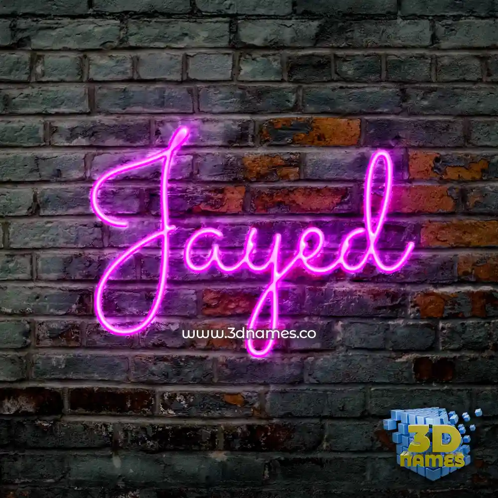 jayed in Pink Neon style - 3D name wallpaper