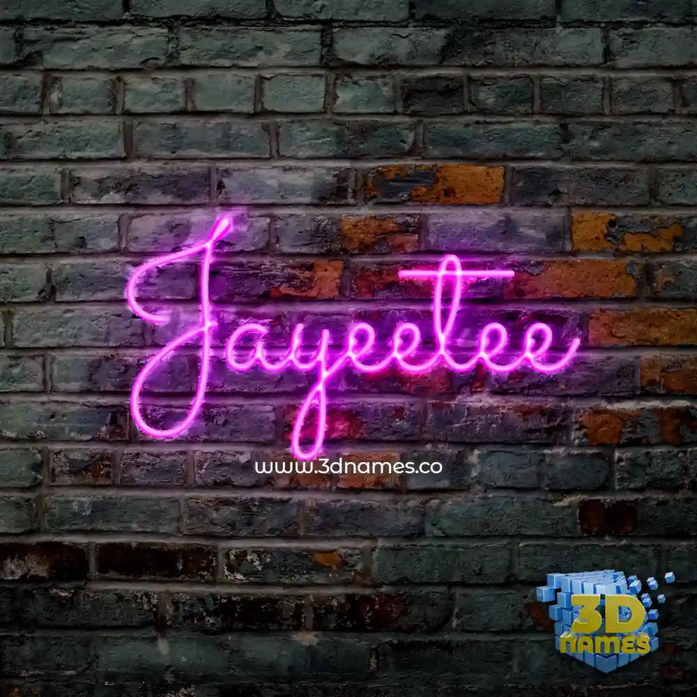 jayeetee in Pink Neon style - 3D name wallpaper