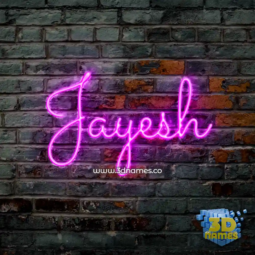 jayesh in Pink Neon style - 3D name wallpaper