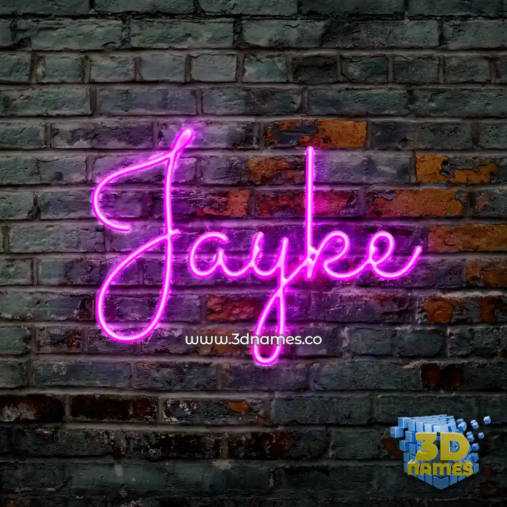 jayke in Pink Neon style - 3D name wallpaper