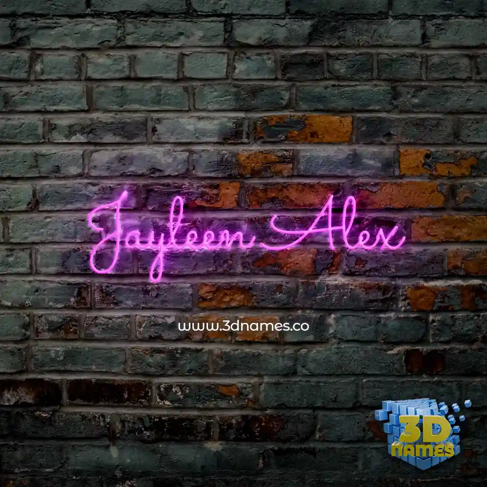 jayleen alex in Pink Neon style - 3D name wallpaper