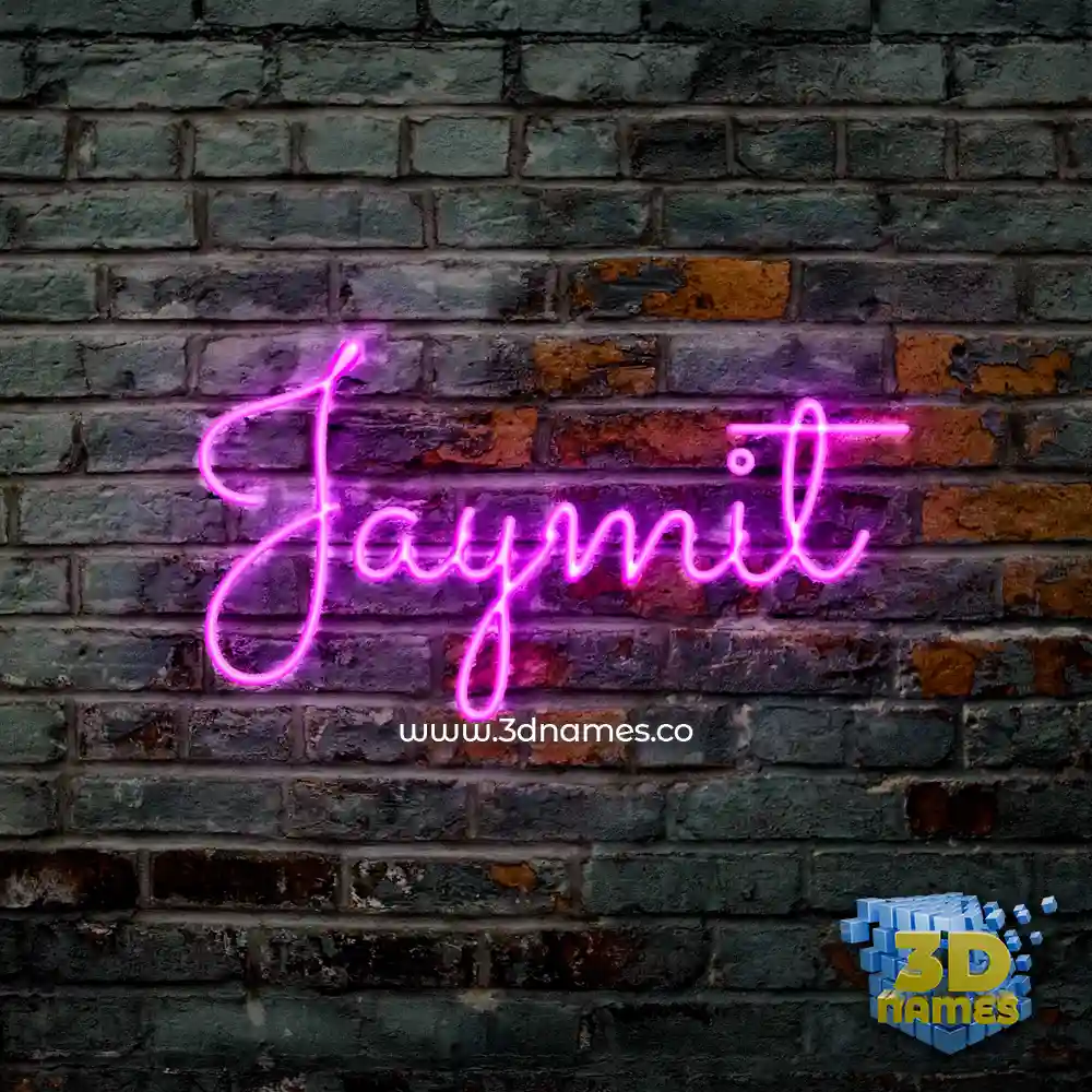 jaymit in Pink Neon style - 3D name wallpaper