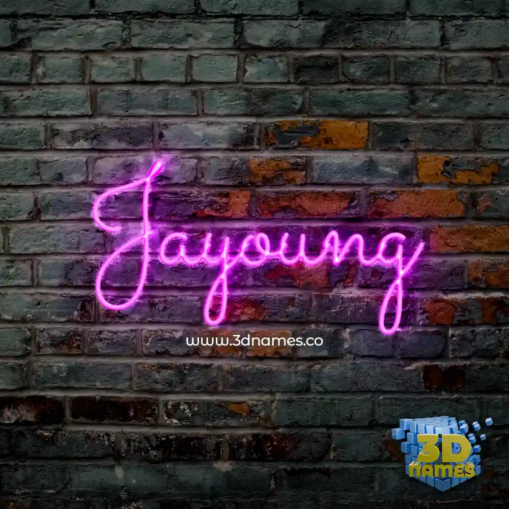 jayoung in Pink Neon style - 3D name wallpaper
