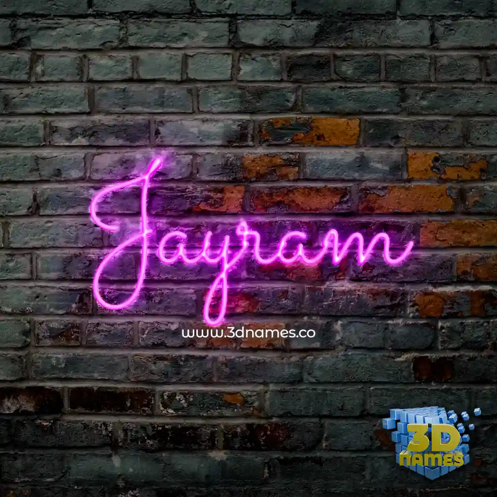 jayram in Pink Neon style - 3D name wallpaper