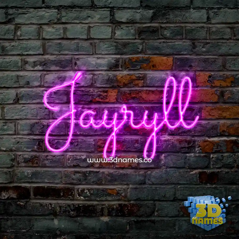 jayryll in Pink Neon style - 3D name wallpaper