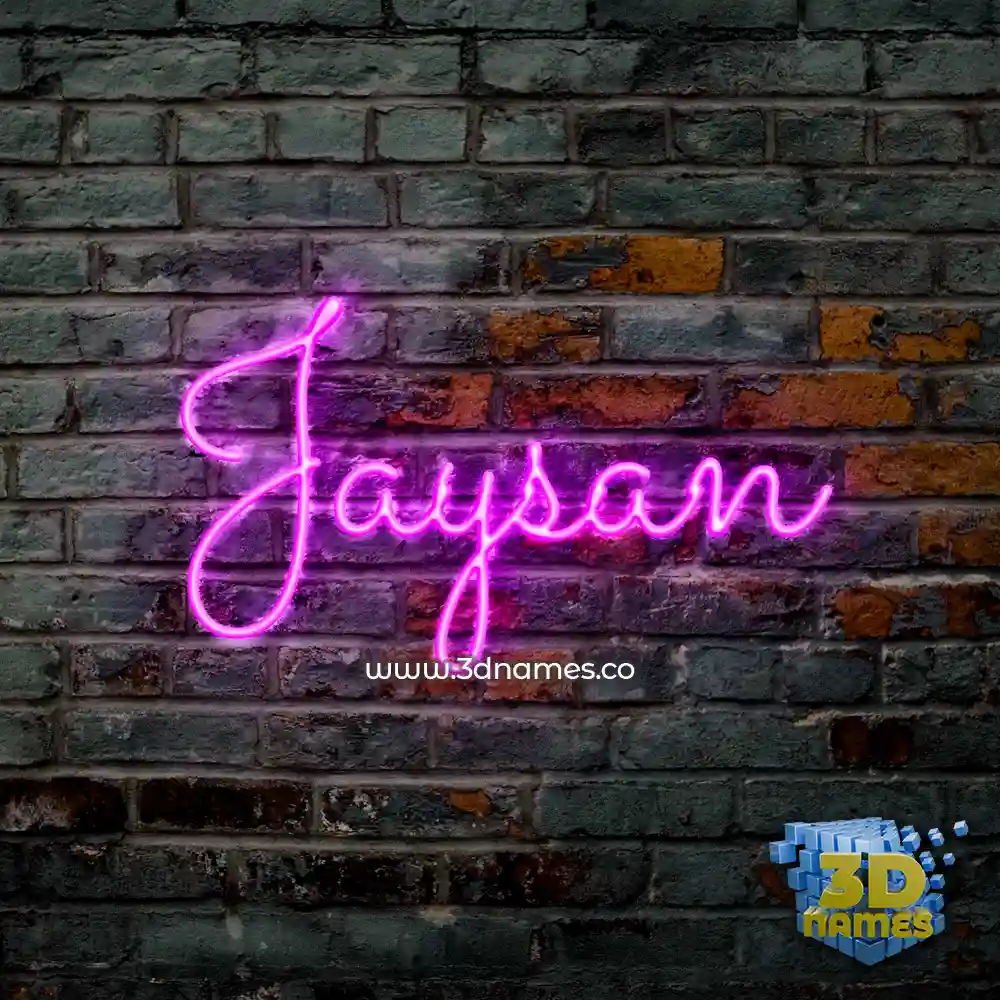 jaysan in Pink Neon style - 3D name wallpaper