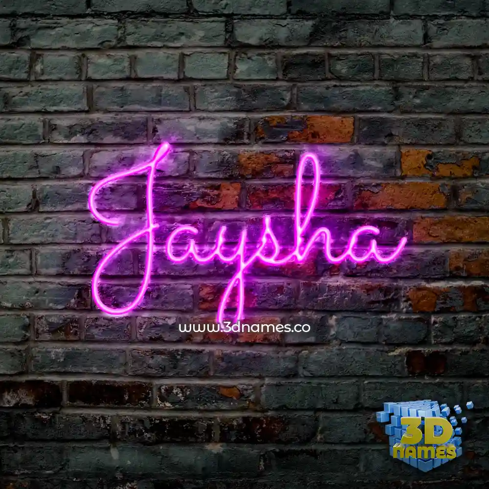 jaysha in Pink Neon style - 3D name wallpaper