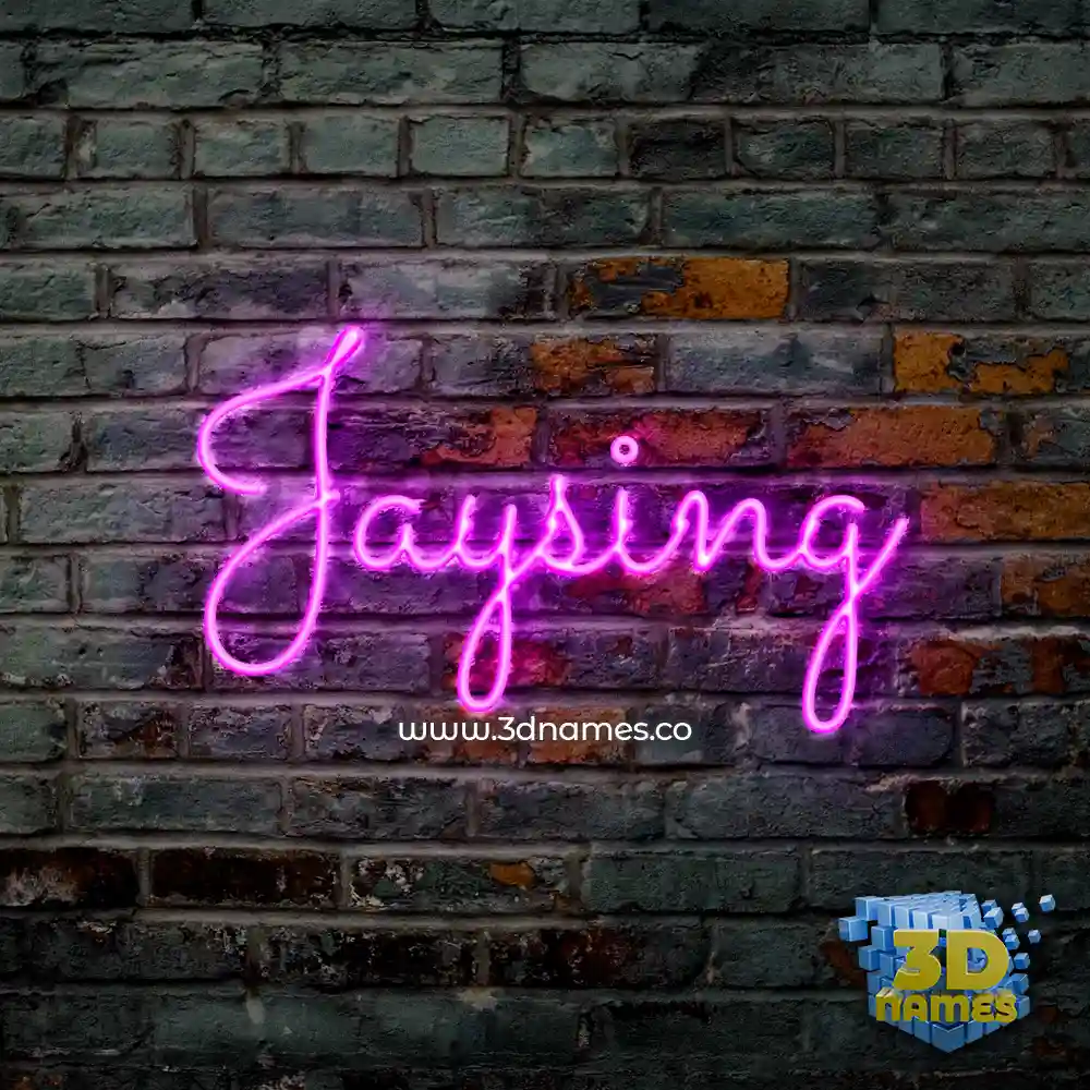 jaysing in Pink Neon style - 3D name wallpaper