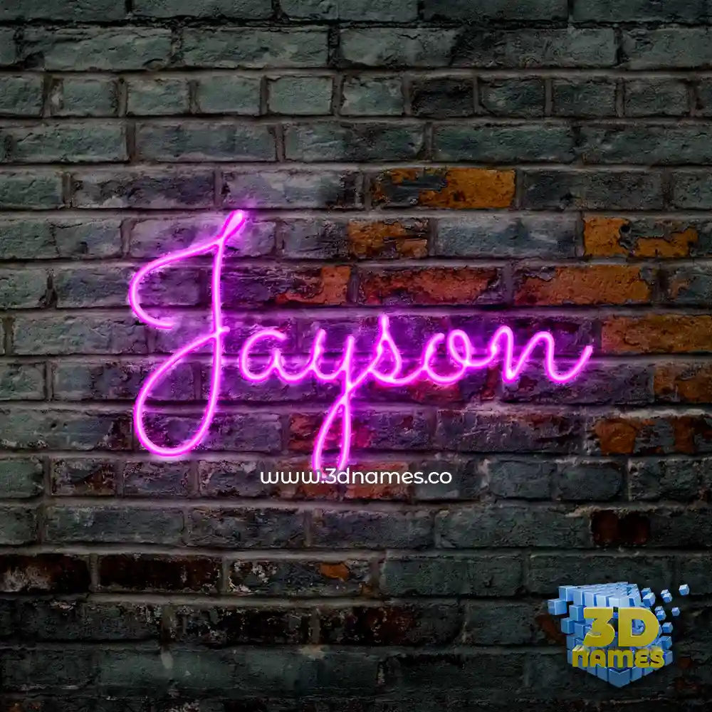 jayson in Pink Neon style - 3D name wallpaper
