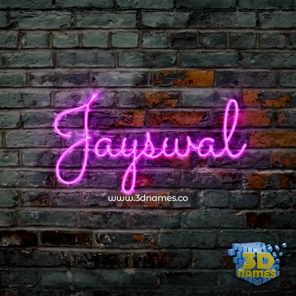 jayswal in Pink Neon style - 3D name wallpaper