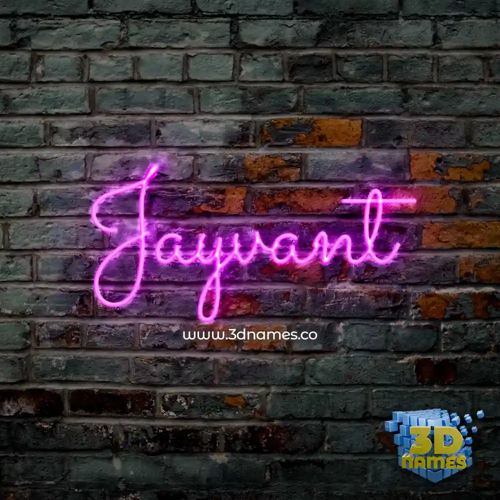 jayvant in Pink Neon style - 3D name wallpaper