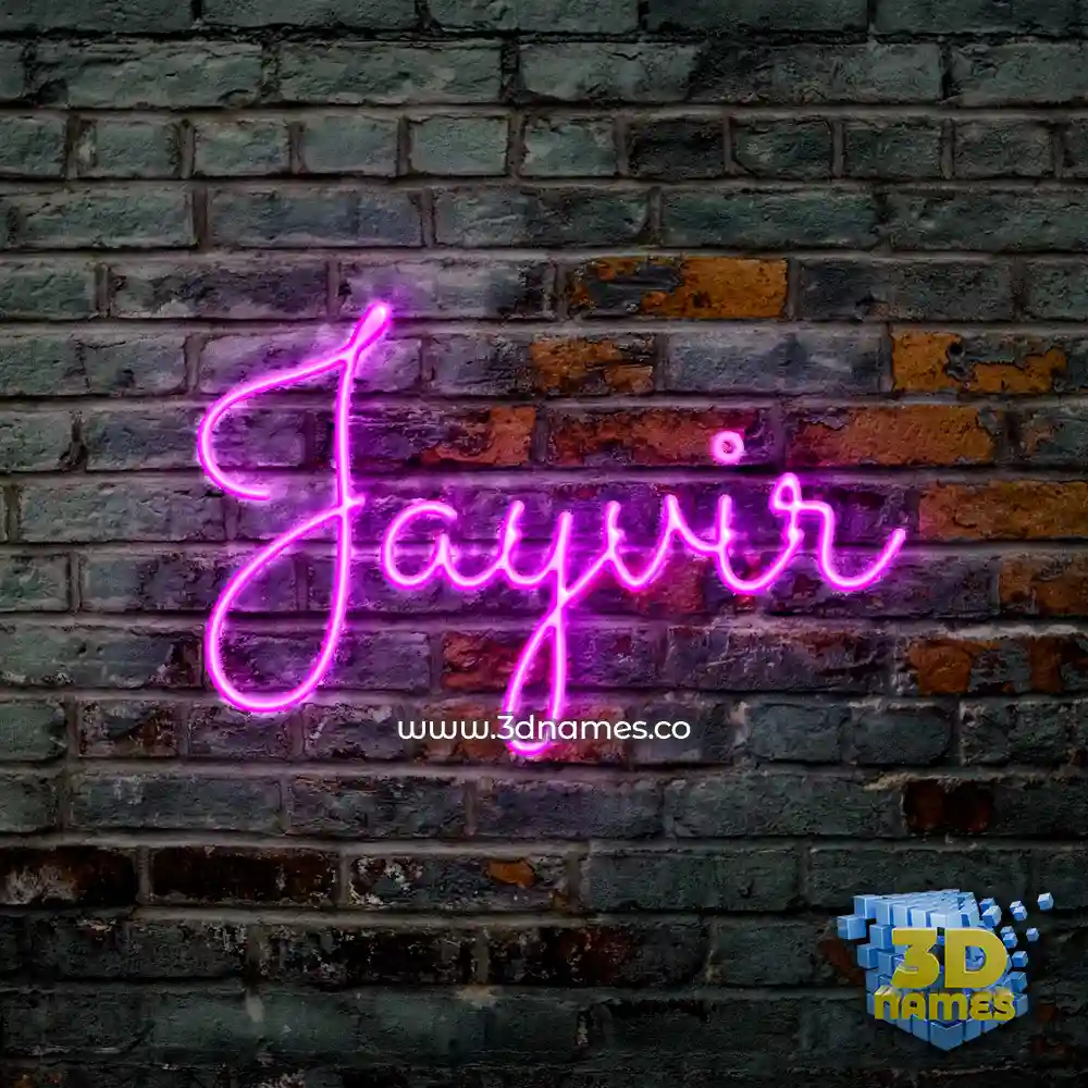 jayvir in Pink Neon style - 3D name wallpaper
