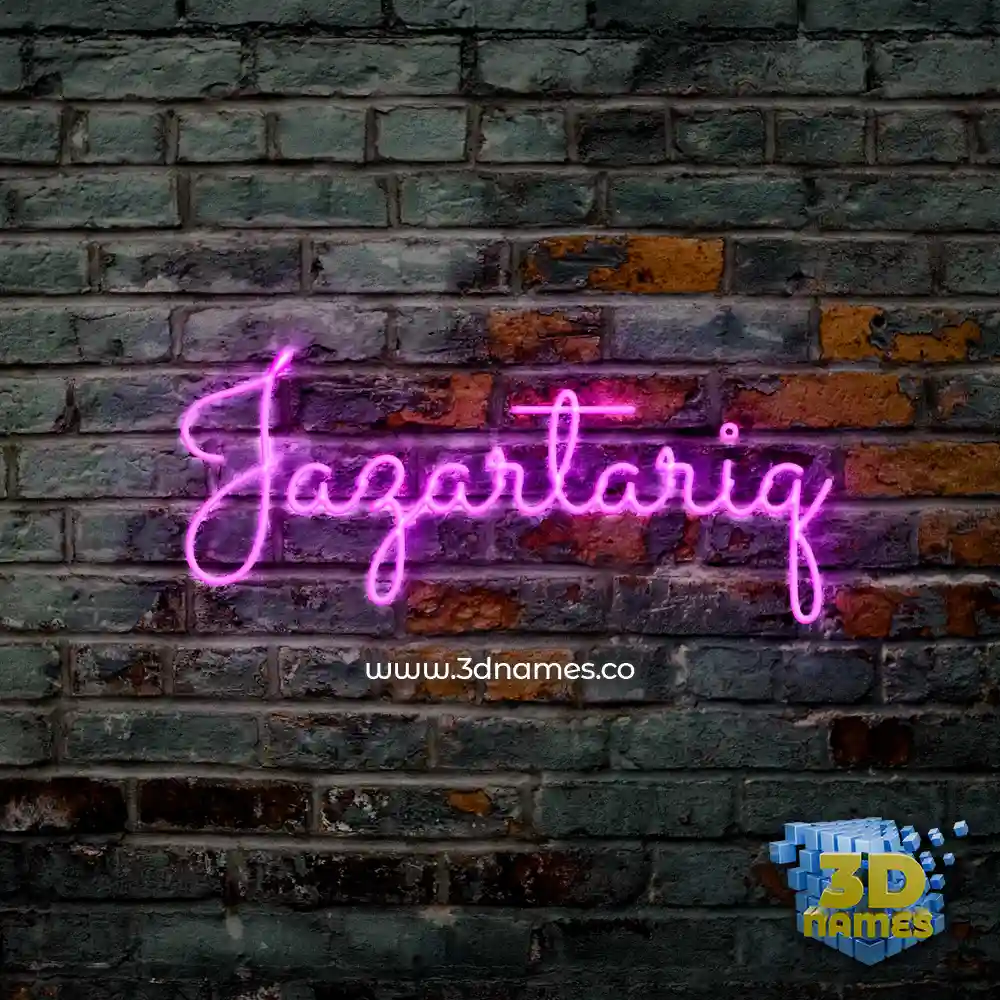 jazartariq in Pink Neon style - 3D name wallpaper
