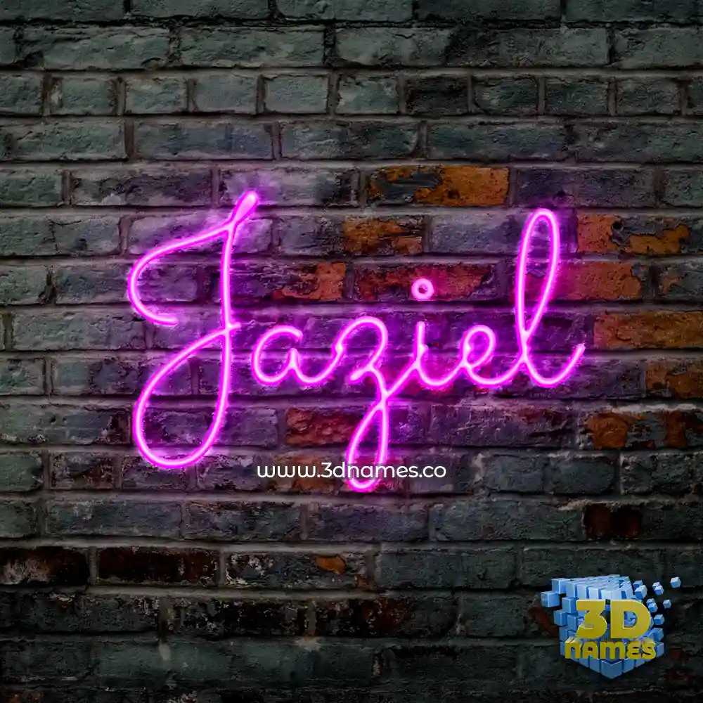 jaziel in Pink Neon style - 3D name wallpaper