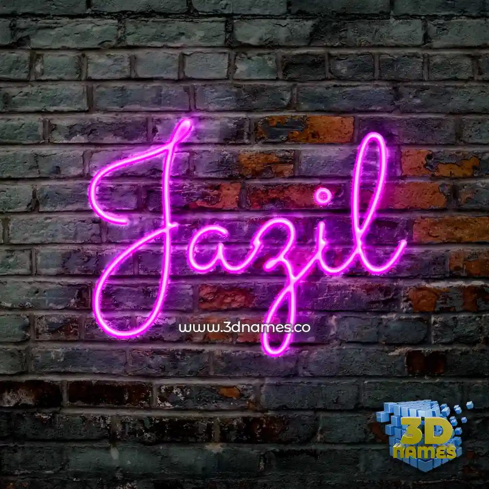 jazil in Pink Neon style - 3D name wallpaper