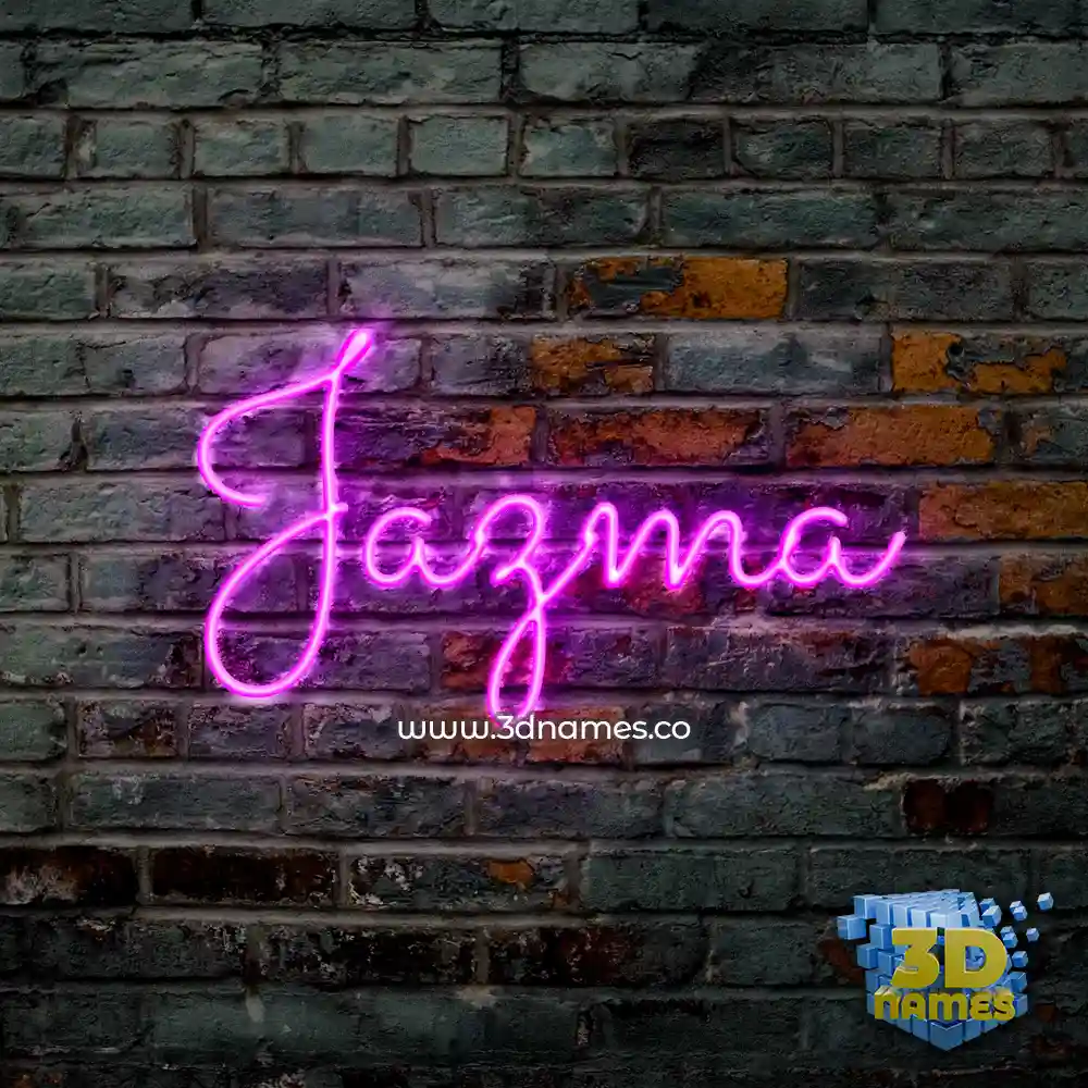 jazma in Pink Neon style - 3D name wallpaper