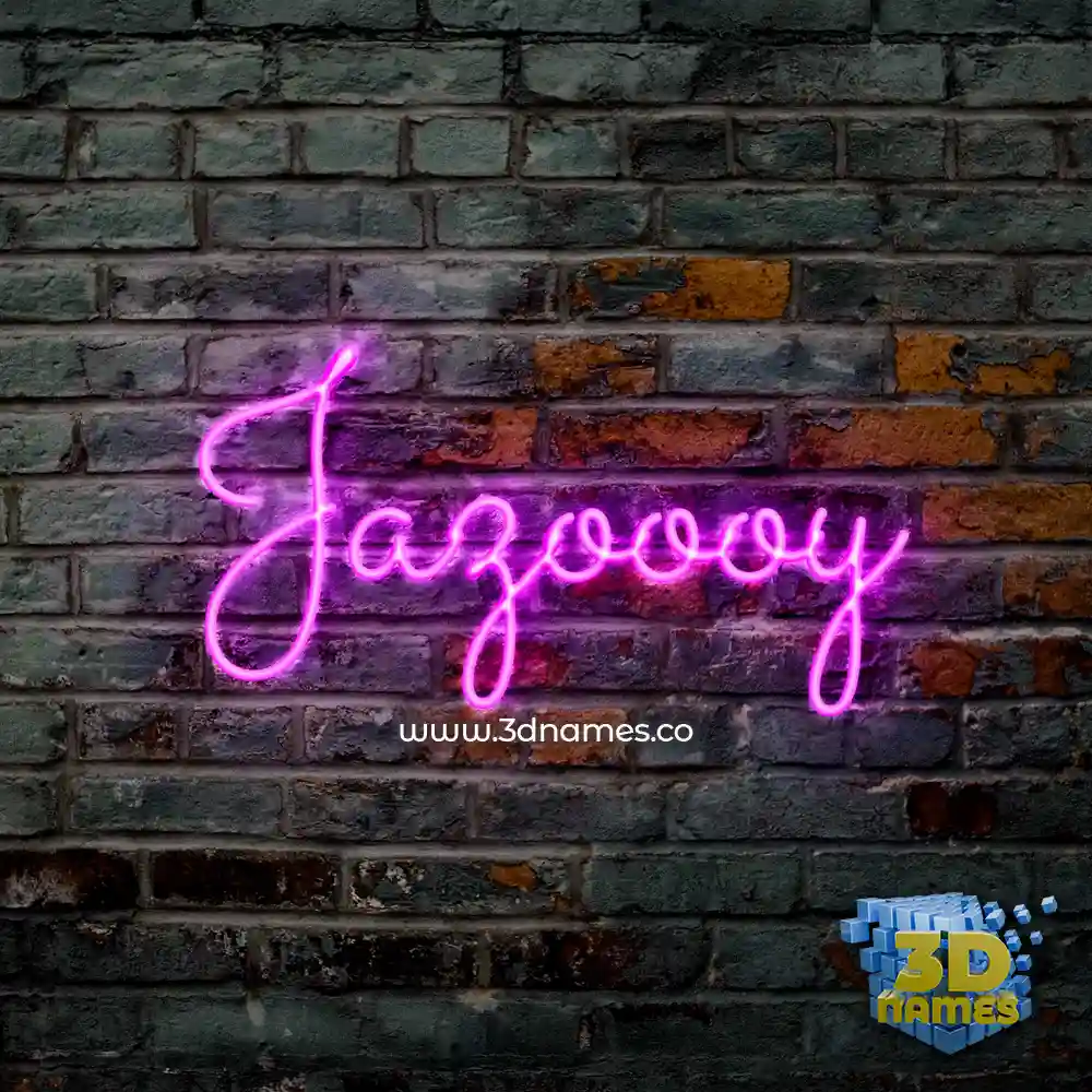 jazoooy in Pink Neon style - 3D name wallpaper