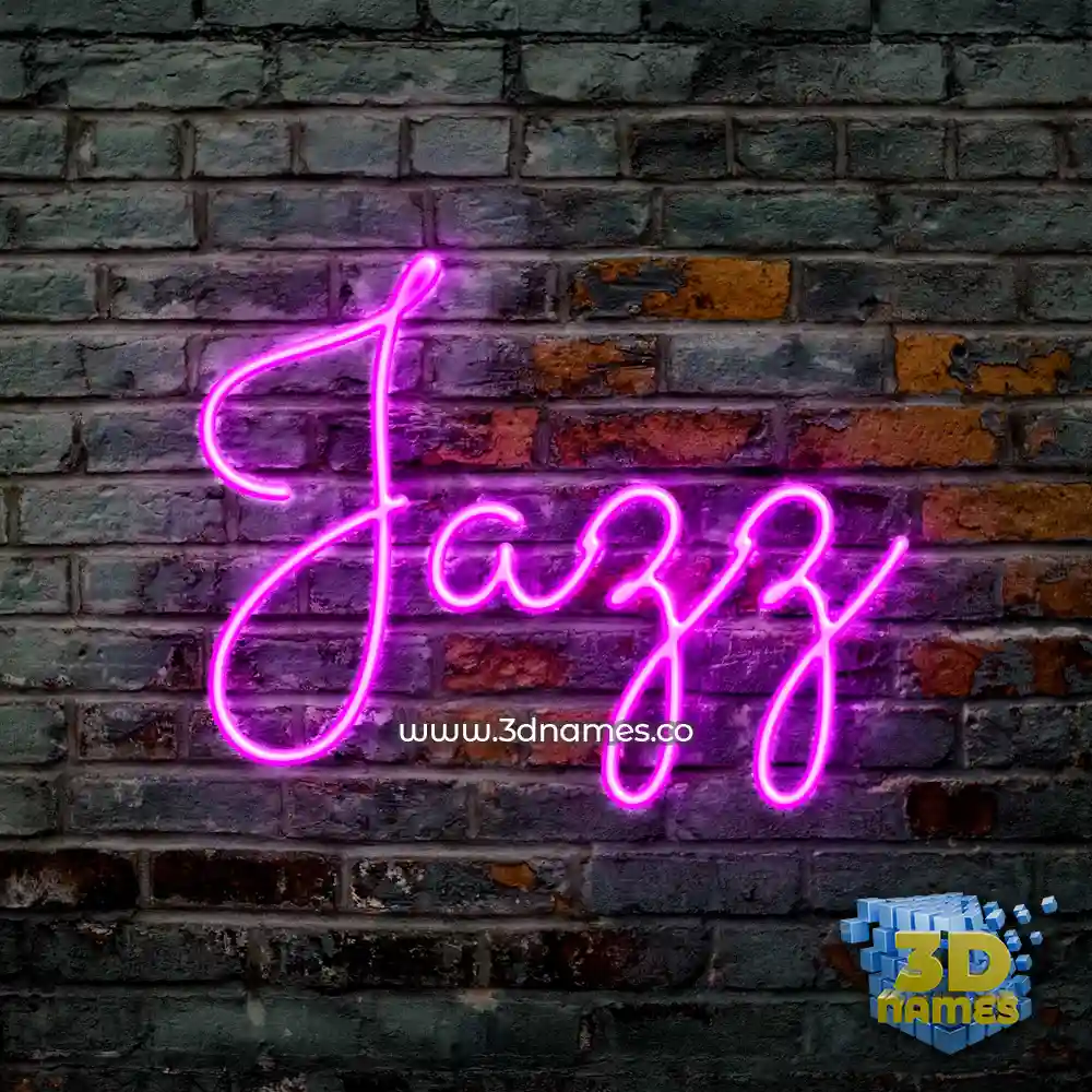 jazz in Pink Neon style - 3D name wallpaper