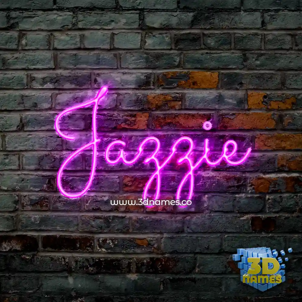 jazzie in Pink Neon style - 3D name wallpaper