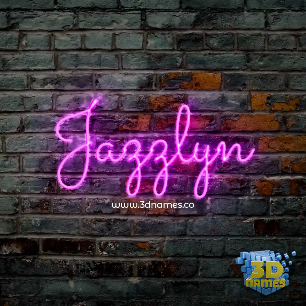 jazzlyn in Pink Neon style - 3D name wallpaper
