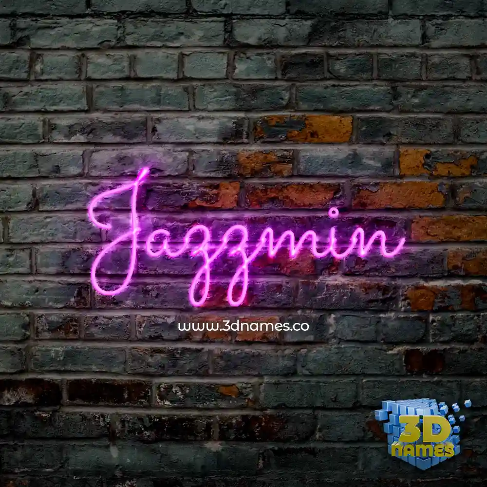 jazzmin in Pink Neon style - 3D name wallpaper