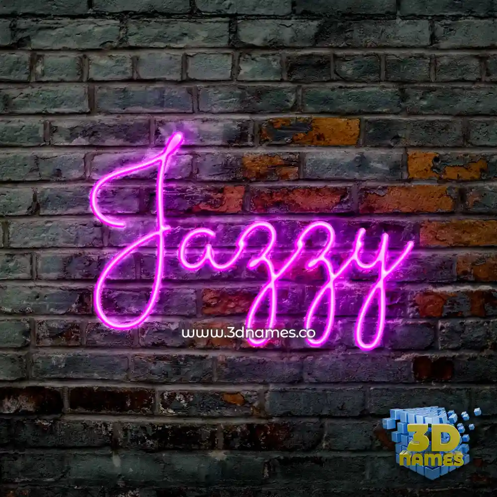 jazzy in Pink Neon style - 3D name wallpaper