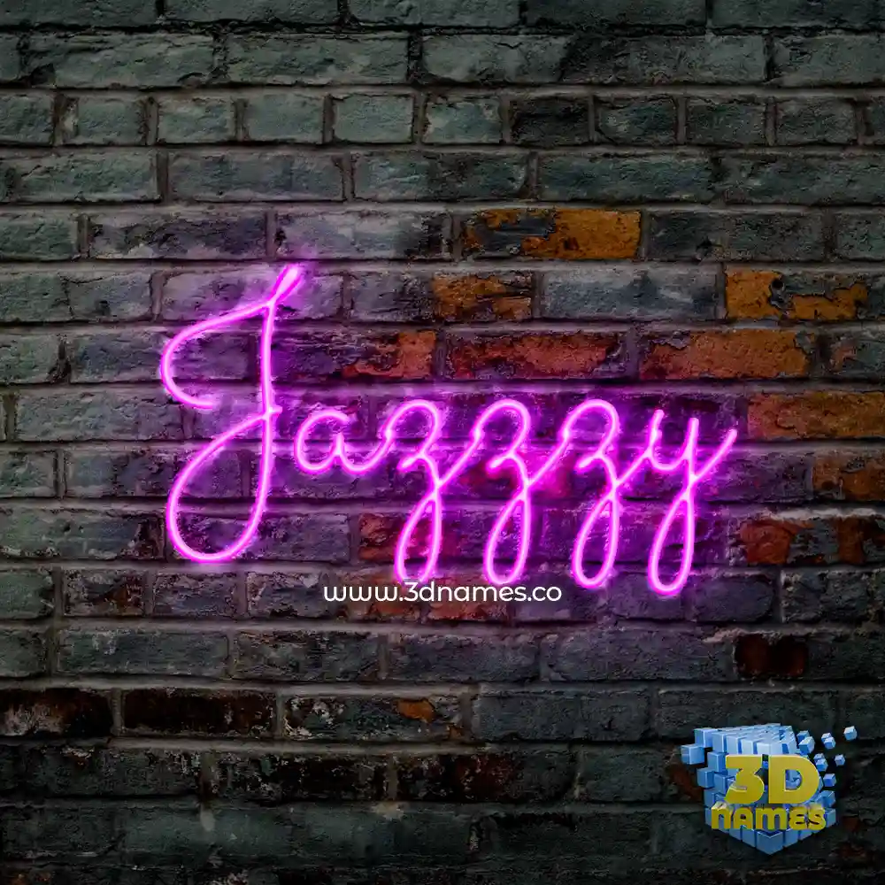 jazzzy in Pink Neon style - 3D name wallpaper