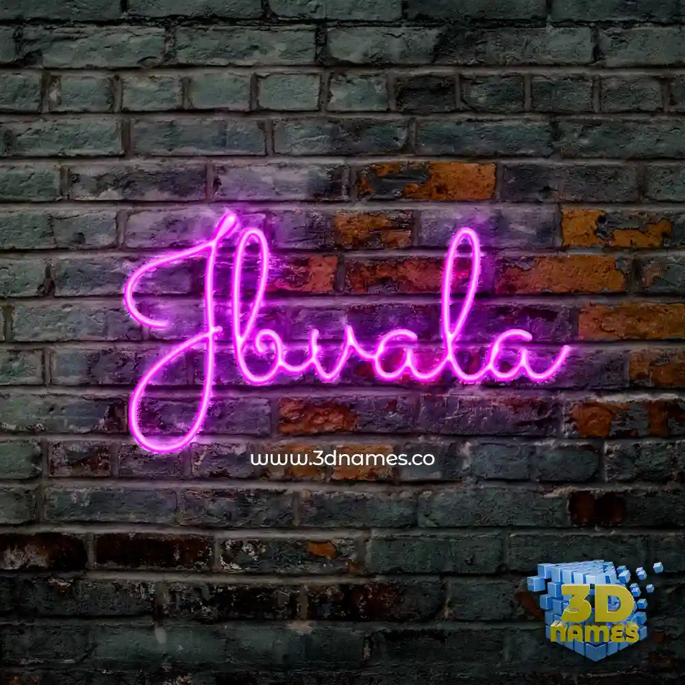 jbvala in Pink Neon style - 3D name wallpaper