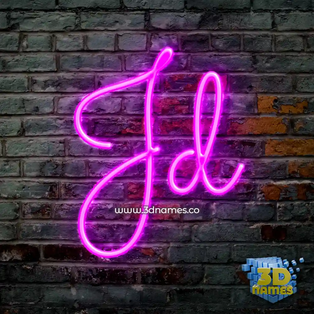 jd in Pink Neon style - 3D name wallpaper