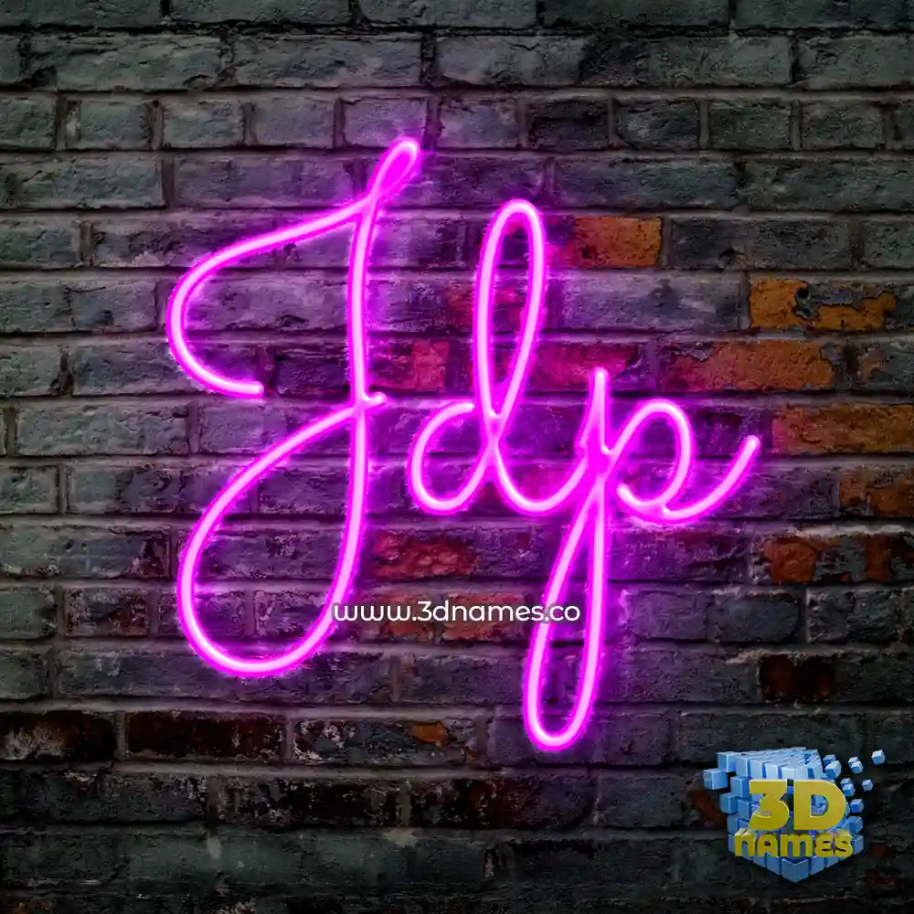jdp in Pink Neon style - 3D name wallpaper