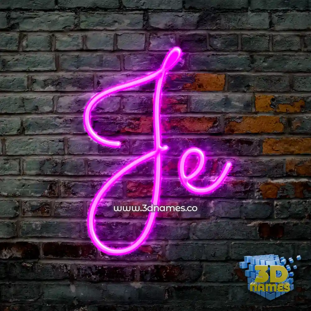 je in Pink Neon style - 3D name wallpaper