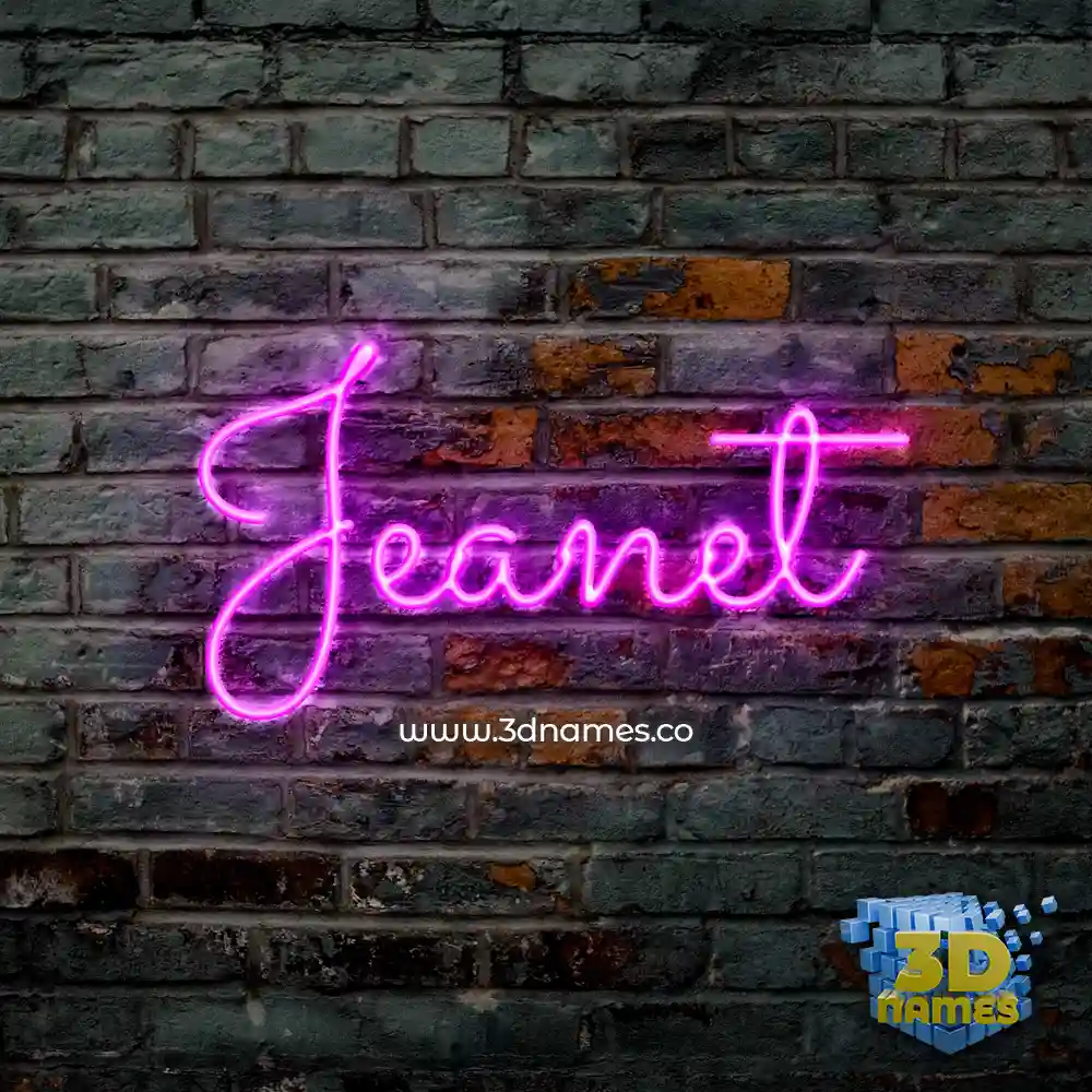 jeanet in Pink Neon style - 3D name wallpaper
