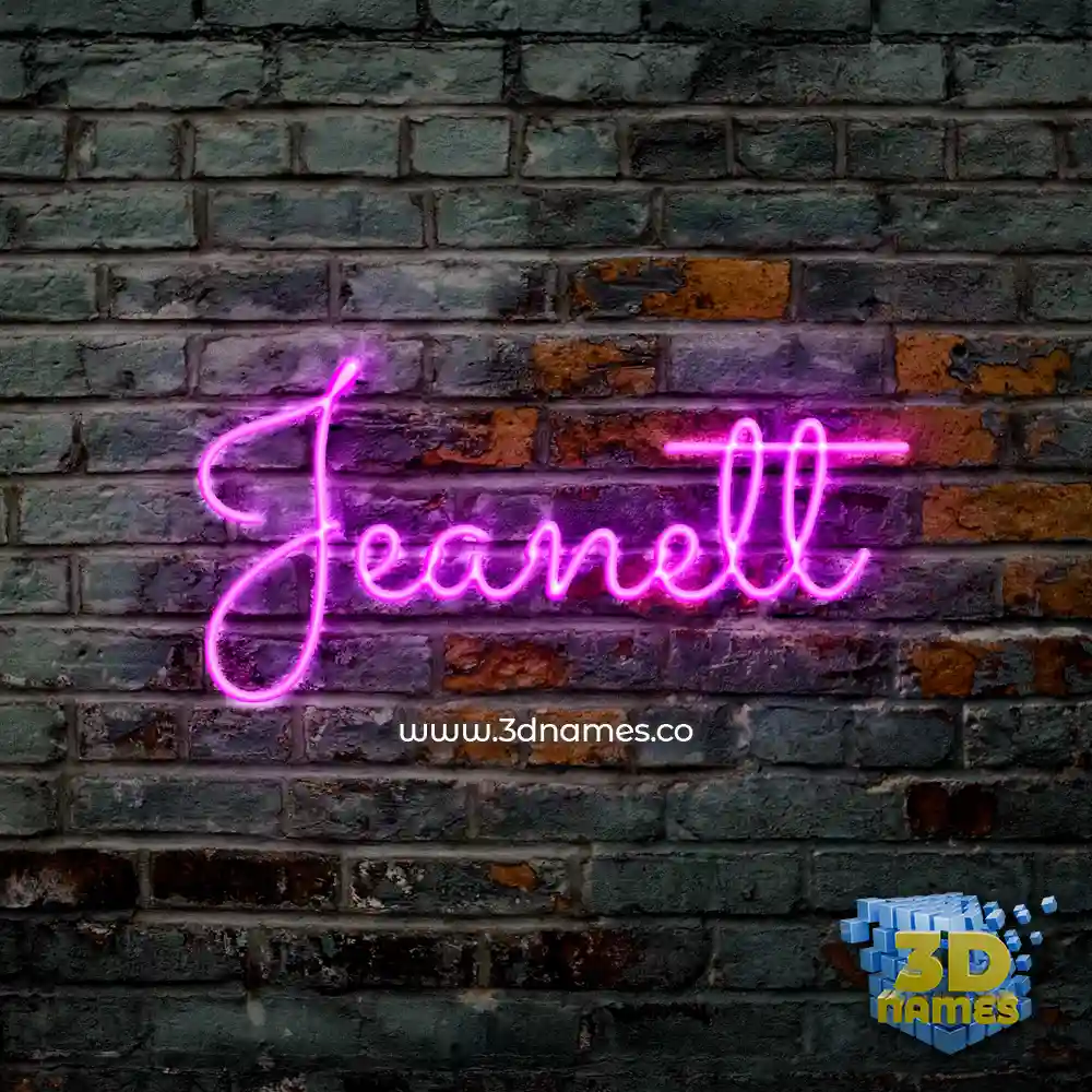 jeanett in Pink Neon style - 3D name wallpaper