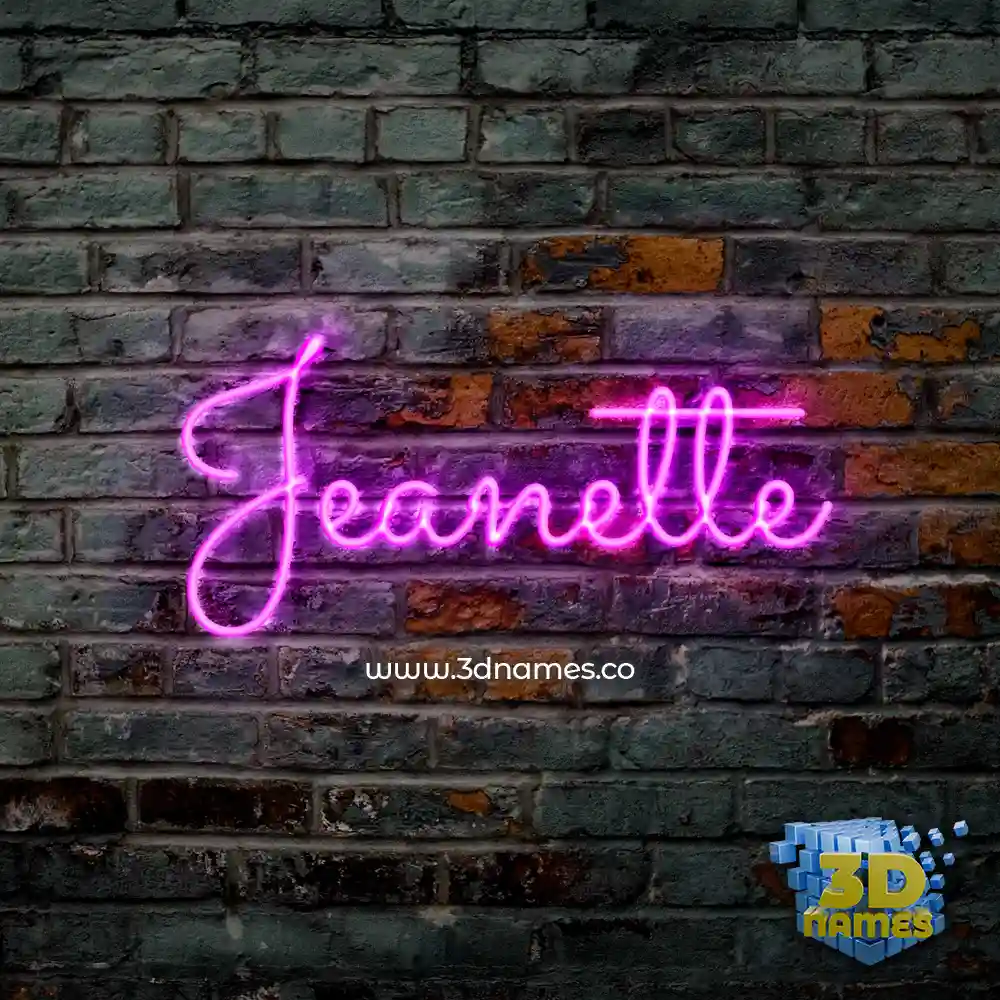 jeanette in Pink Neon style - 3D name wallpaper