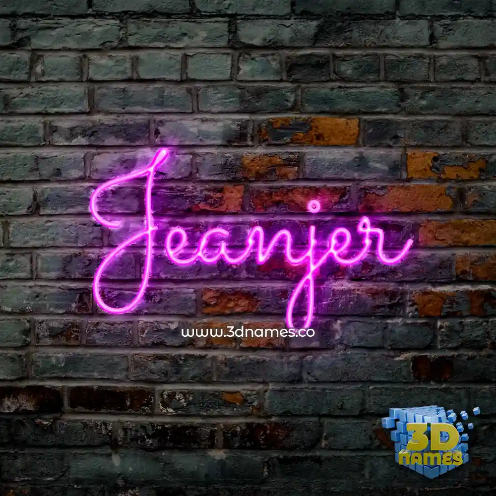 jeanjer in Pink Neon style - 3D name wallpaper