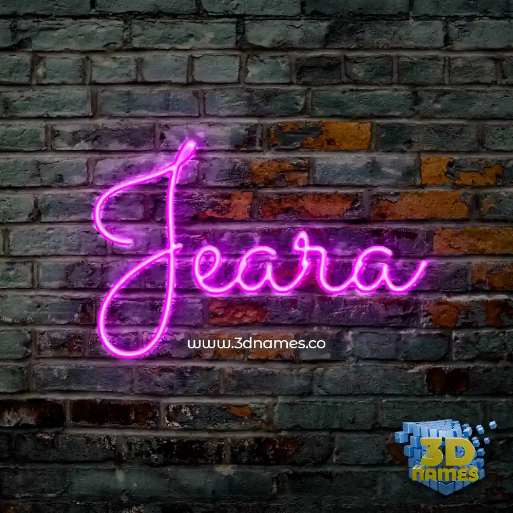 jeara in Pink Neon style - 3D name wallpaper