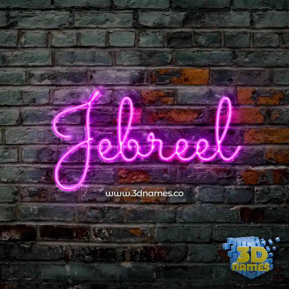 jebreel in Pink Neon style - 3D name wallpaper